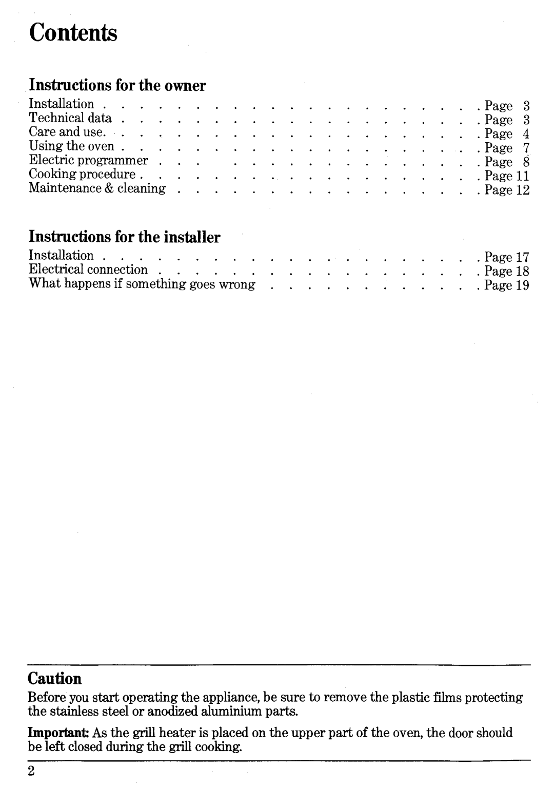 Zanussi EC19 manual 