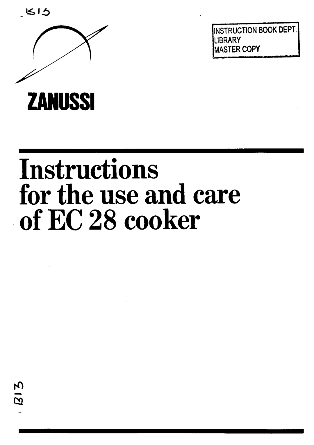 Zanussi EC28 manual 