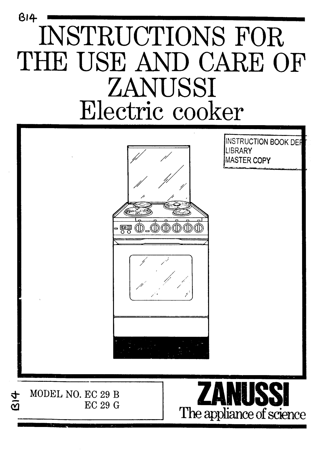 Zanussi EC29 G, EC29 B manual 