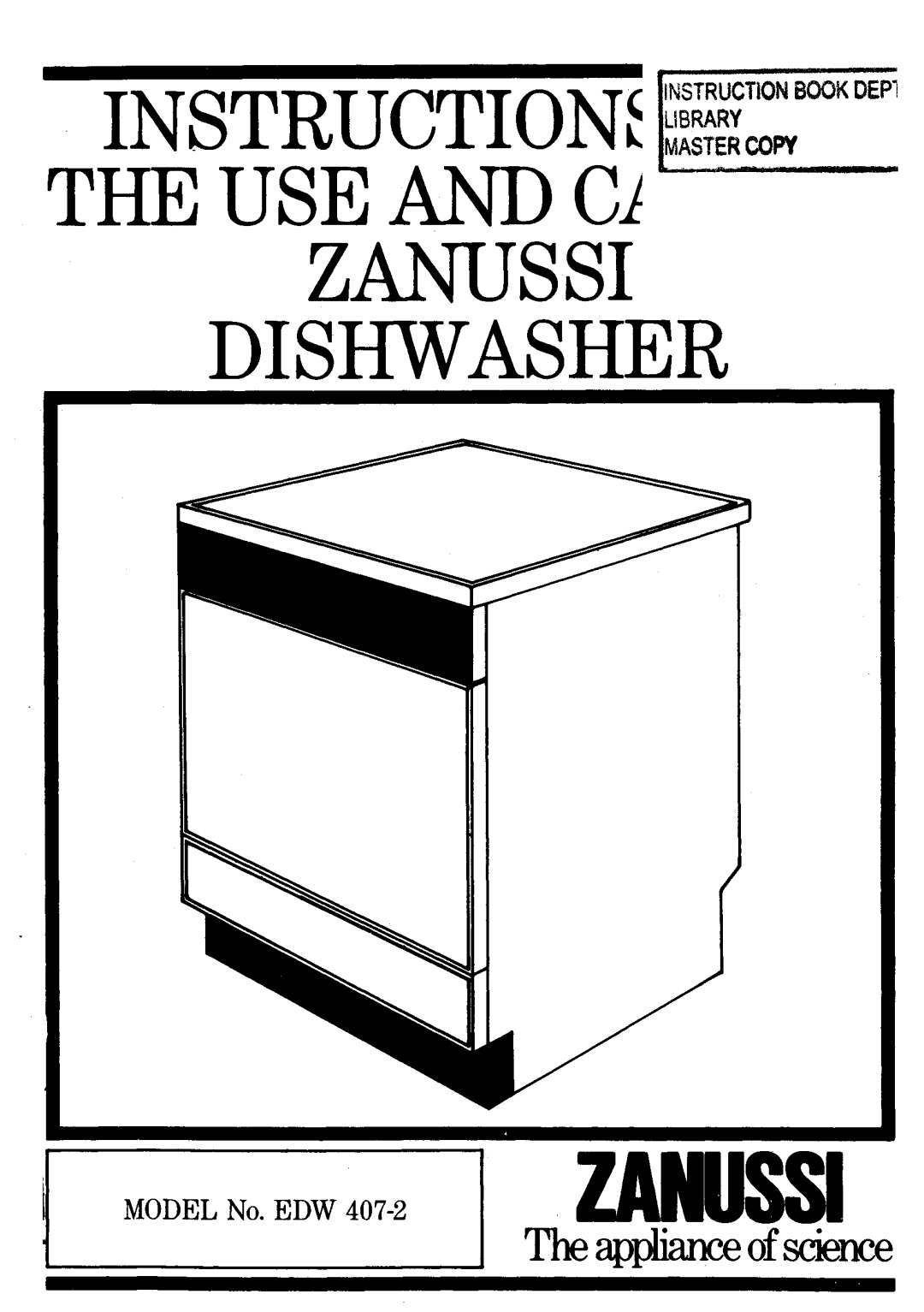 Zanussi EDW 407-2 manual 