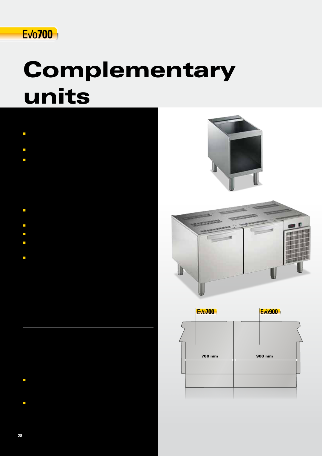 Zanussi EVO700 manual High Performances in Limited Spaces, Open bases, Refrigerated and freezer bases, Complementary units 