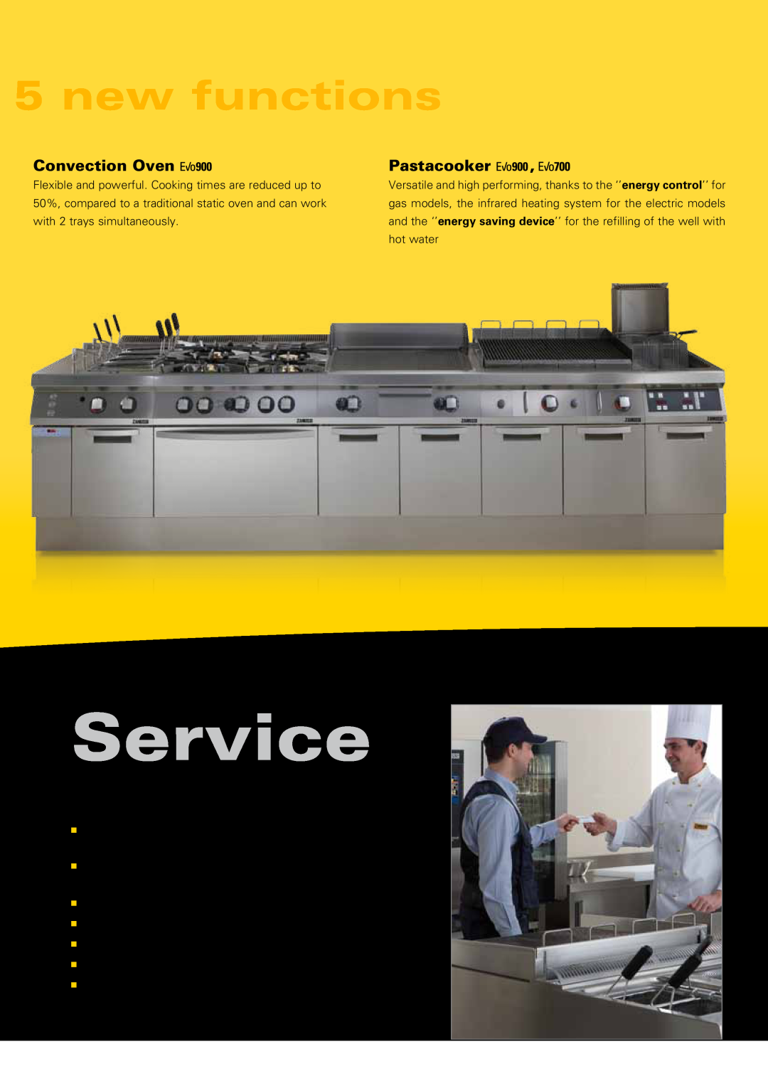 Zanussi EVO700 manual Service, new functions, Convection Oven, Pastacooker 