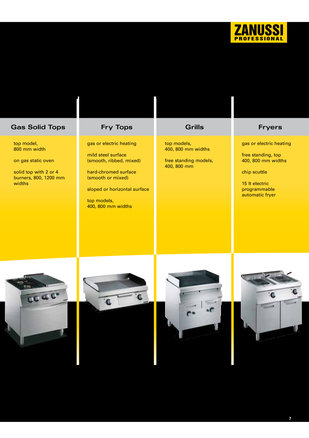 Zanussi EVO700 manual modular cooking line, Gas Solid Tops, Fry Tops, Grills, Fryers 
