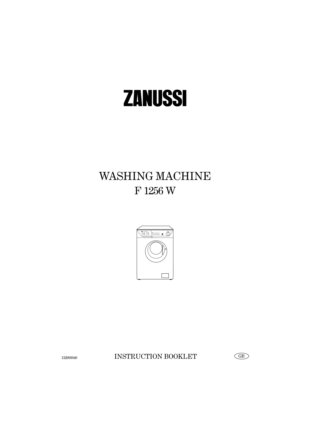 Zanussi F 1256 W manual Washing Machine 