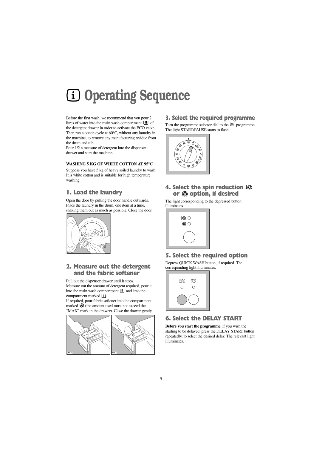 Zanussi F 1256 W manual Operating Sequence 