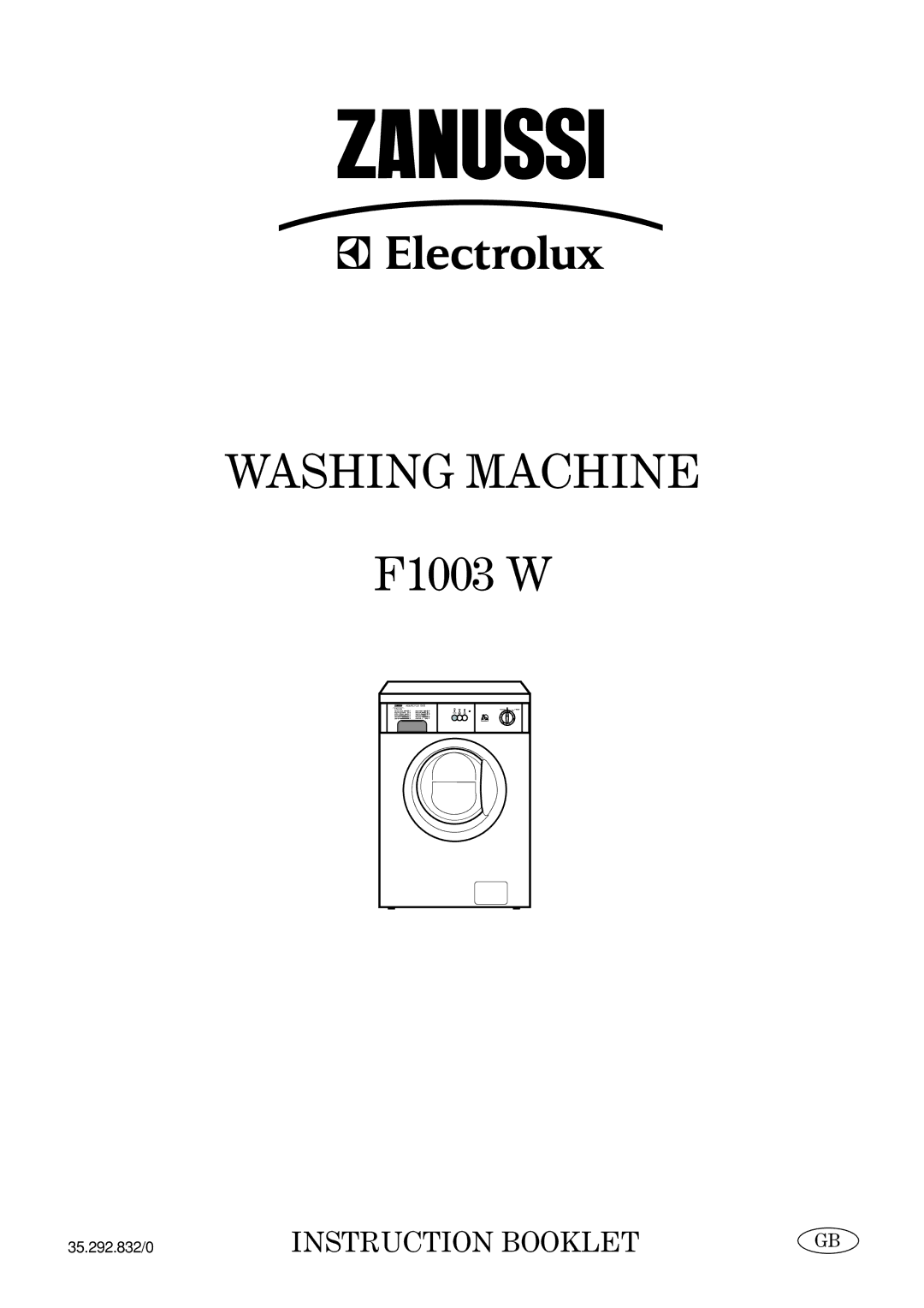 Zanussi F1003 W manual Washing Machine 