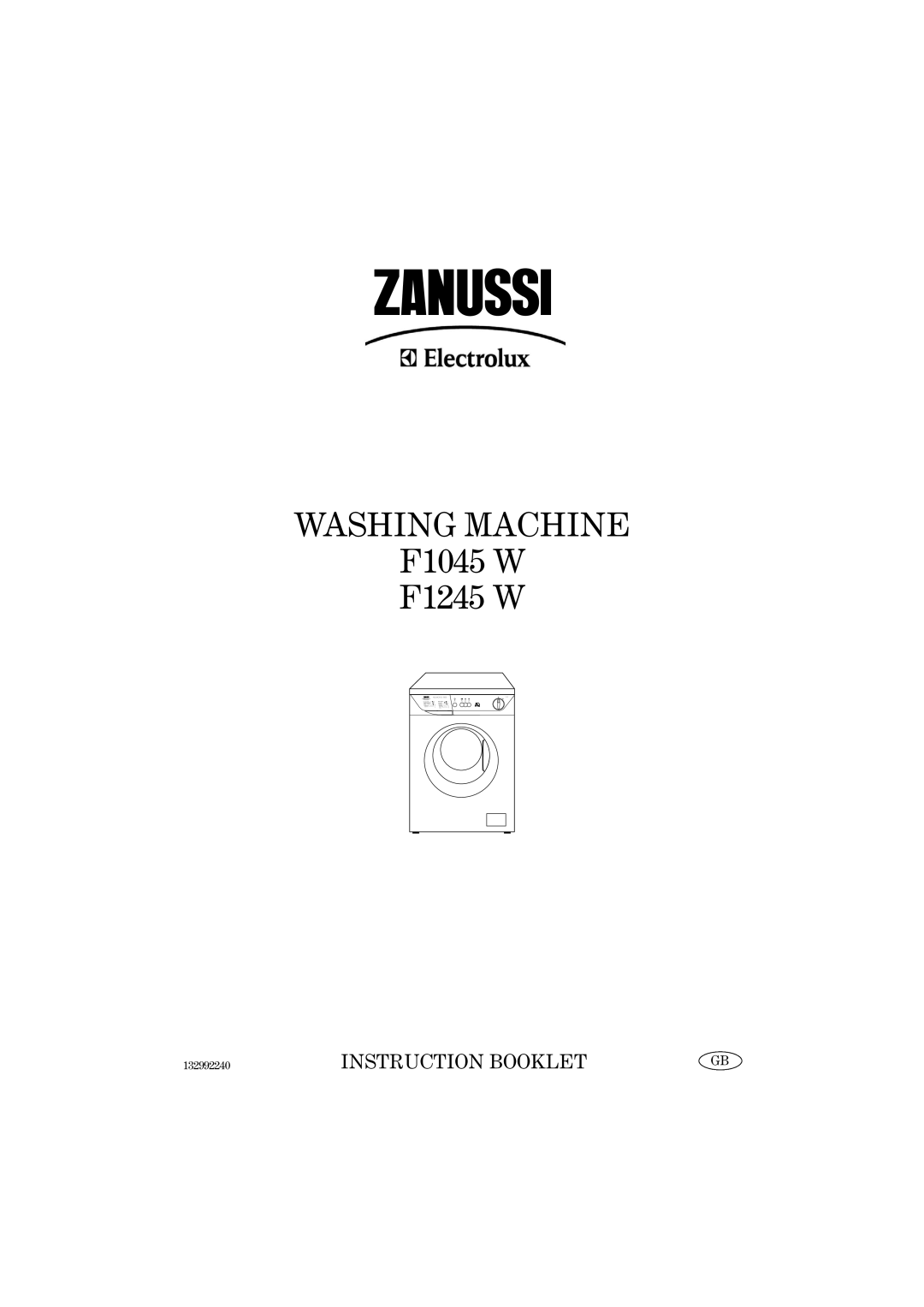 Zanussi F1045 W, F1245 W manual Washing Machine 