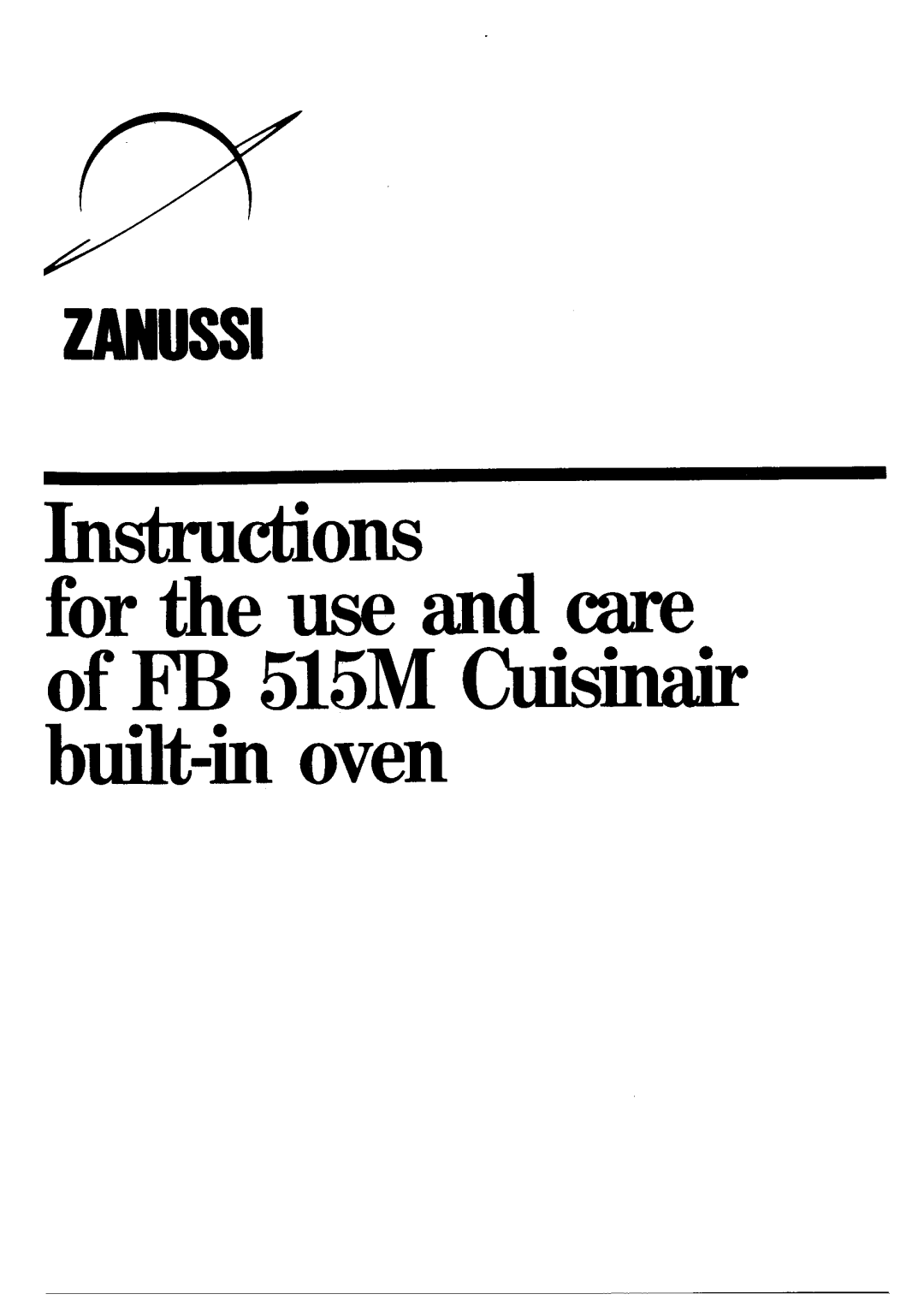 Zanussi FB 515 manual 