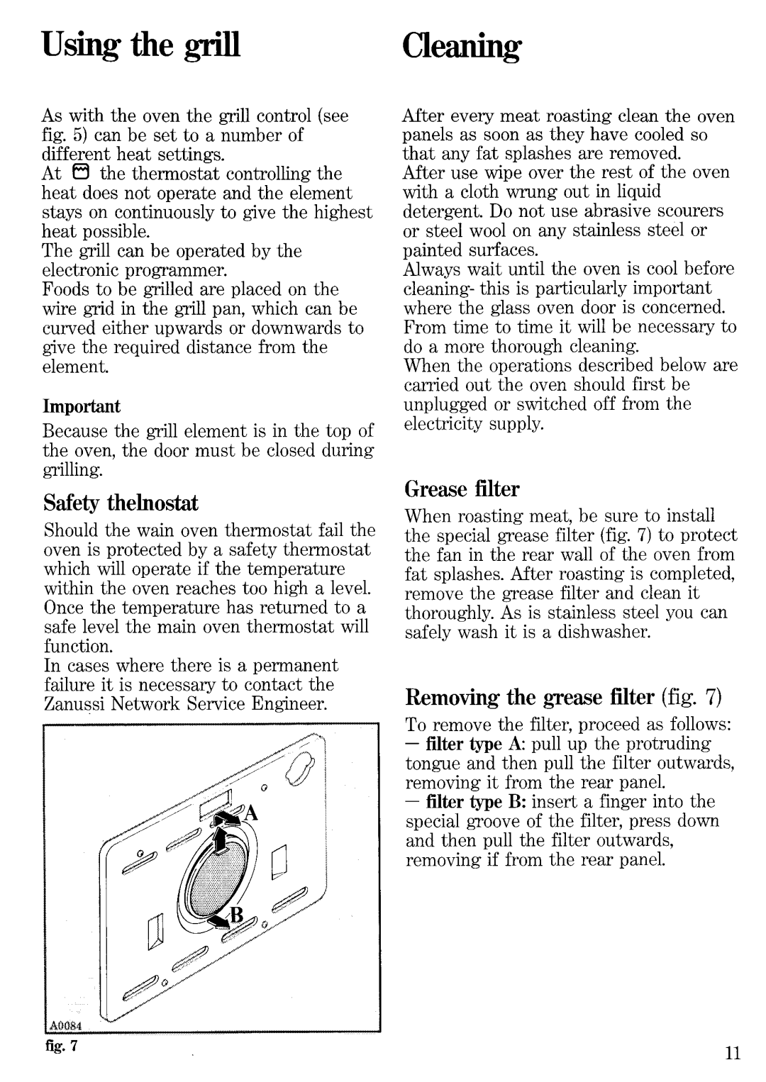 Zanussi FB 515 manual 