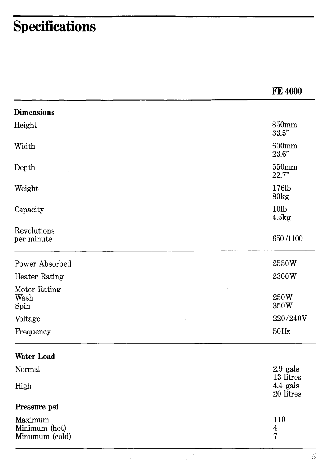 Zanussi FE 4000 manual 