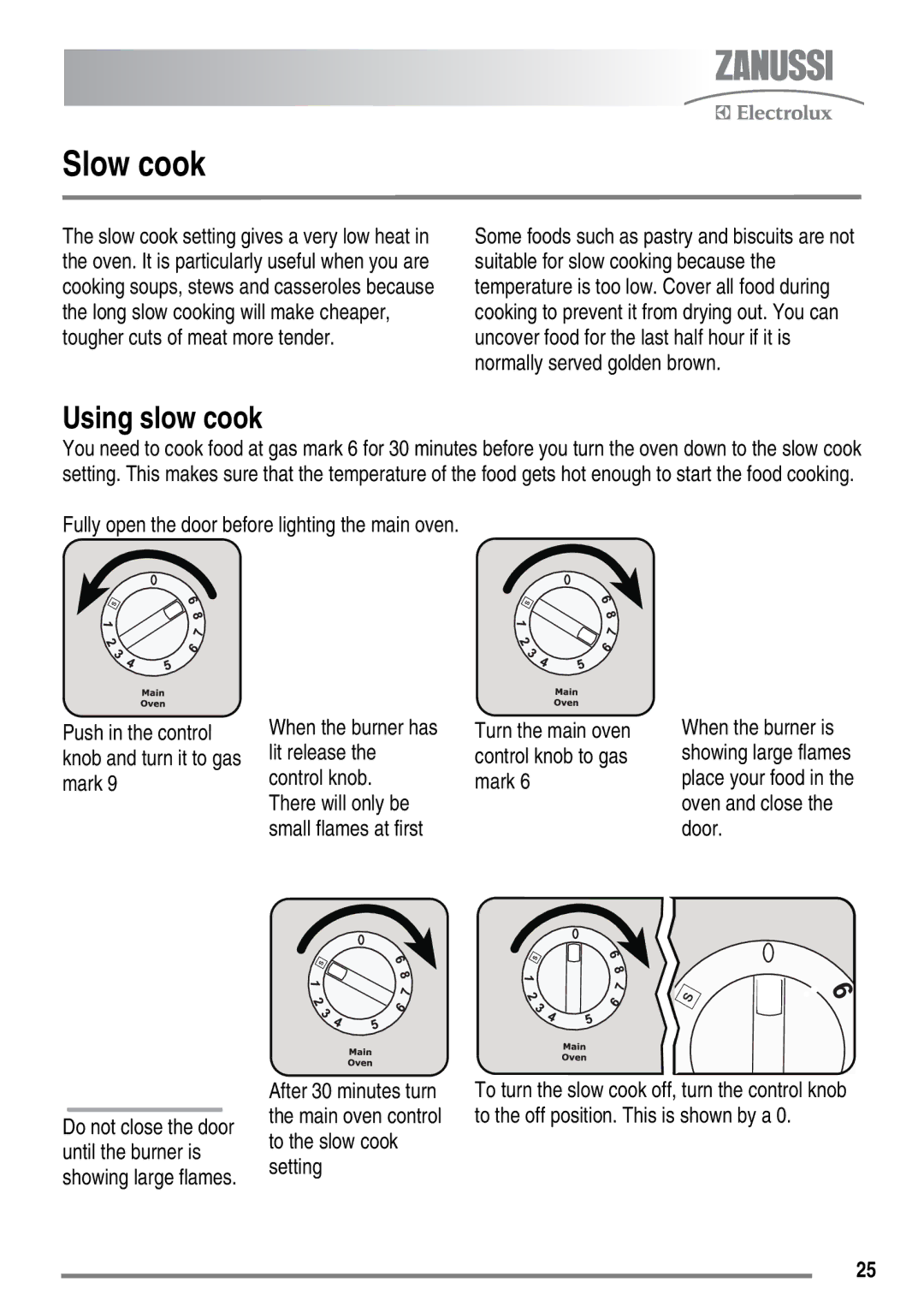 Zanussi FH10 user manual Slow cook, Using slow cook 