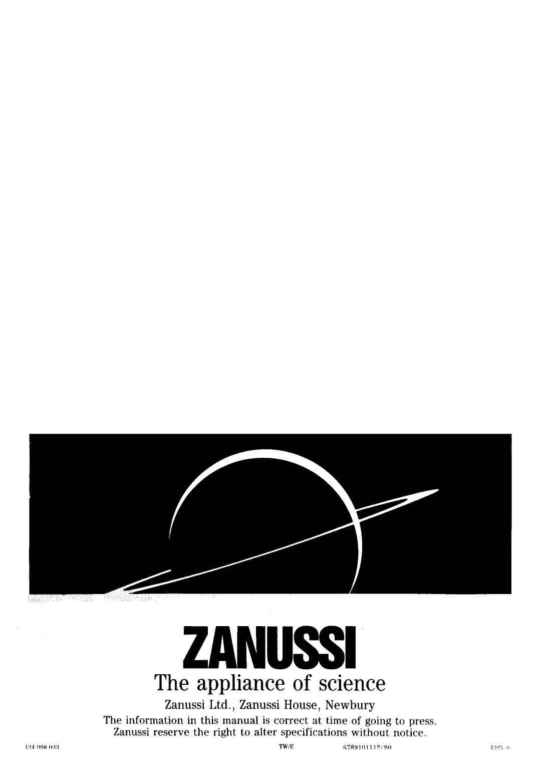 Zanussi FJ 1033 manual 