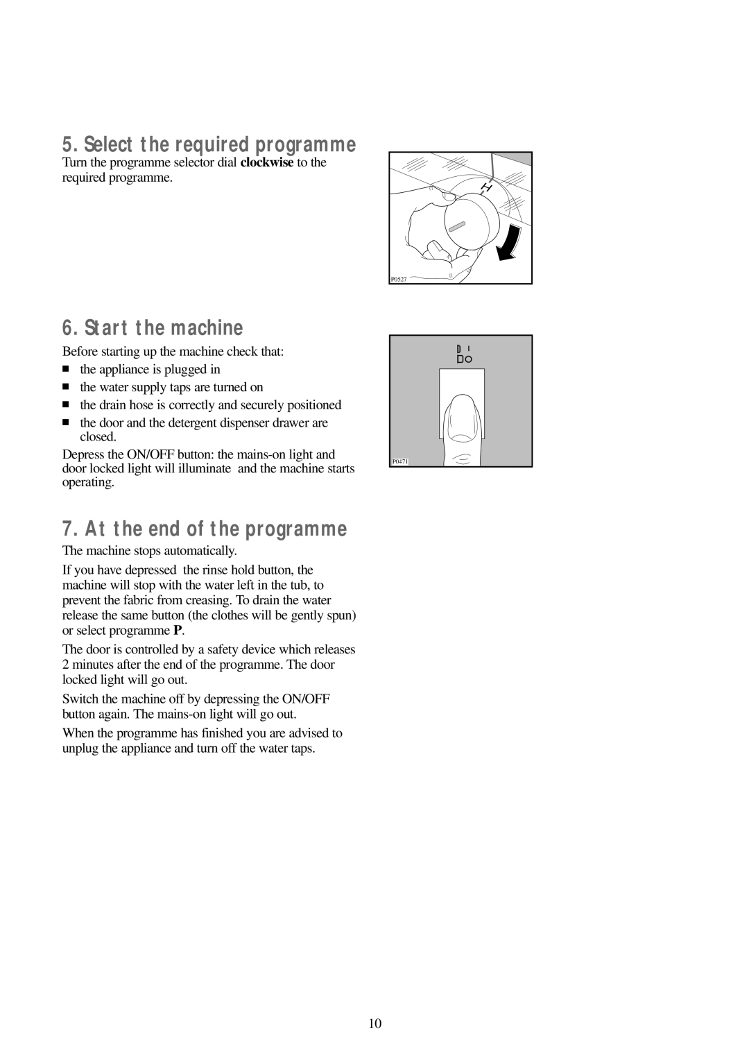 Zanussi FJ 1094 G manual P0527 