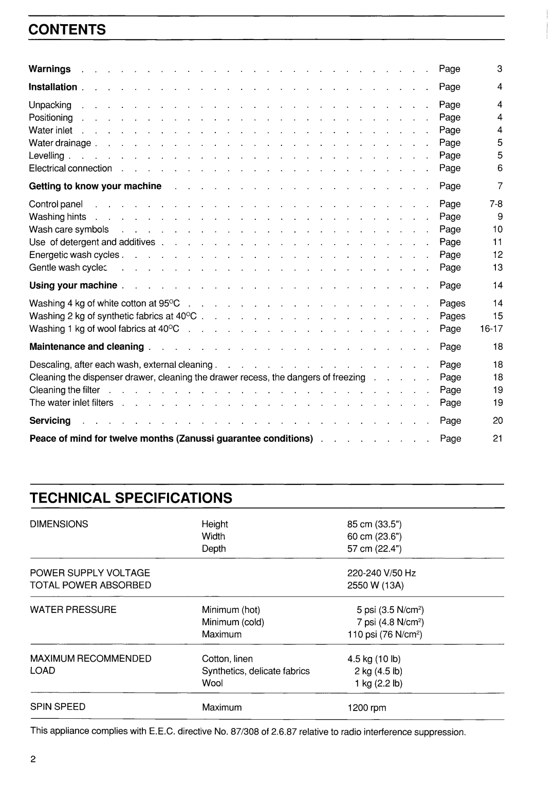 Zanussi FJ 1200 manual 