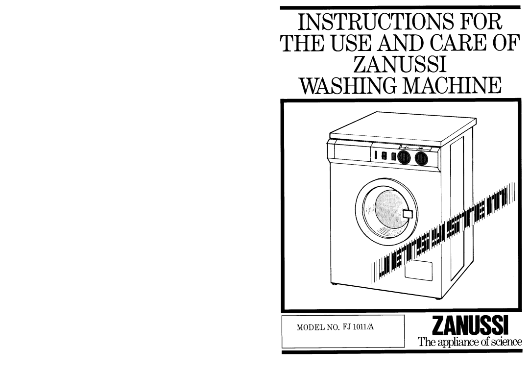 Zanussi FJ1011/A manual 