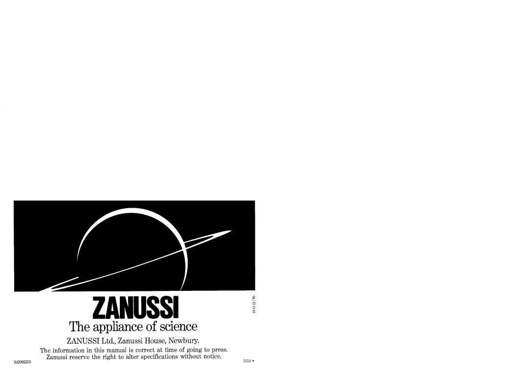 Zanussi FJ1011/A manual 