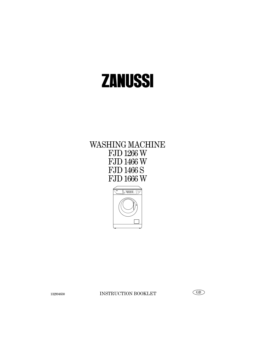 Zanussi FJD 1666 W, FJD 1466 S, FJD 1466 W manual Washing Machine 