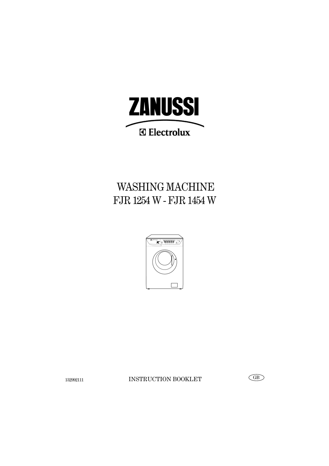 Zanussi FJR 1254 W, FJR 1454 W manual Washing Machine 