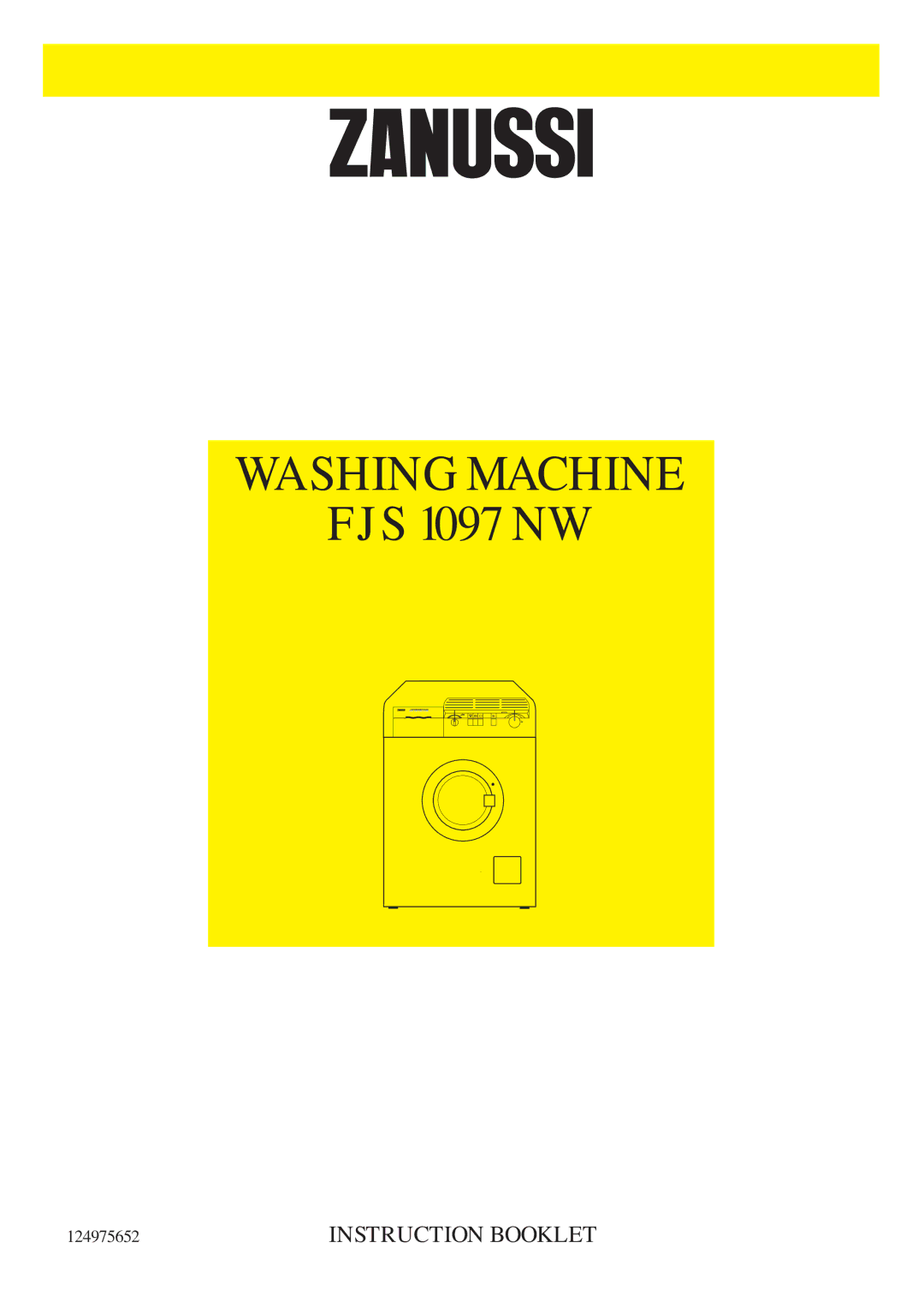 Zanussi FJS 1097 NW manual Washing Machine 