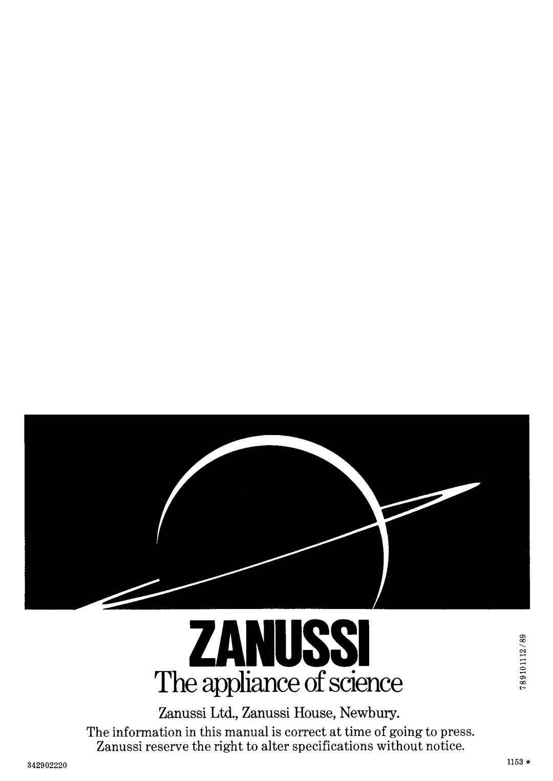 Zanussi FL 1016/A manual 