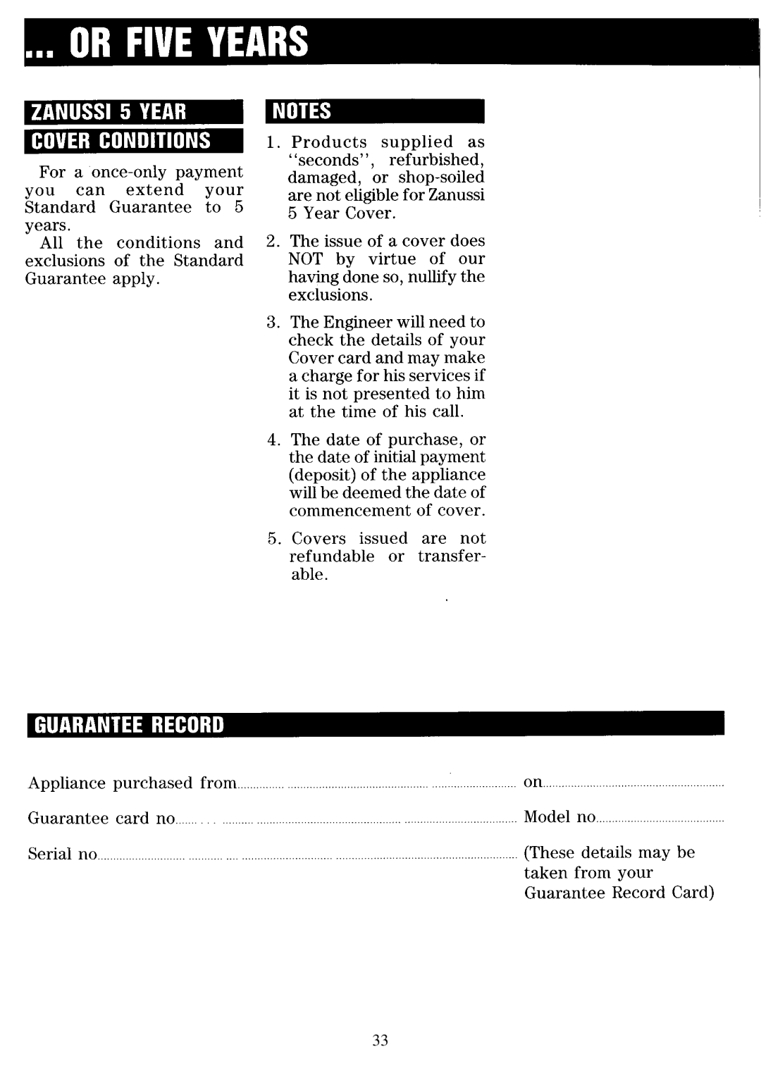 Zanussi FL 853 manual 