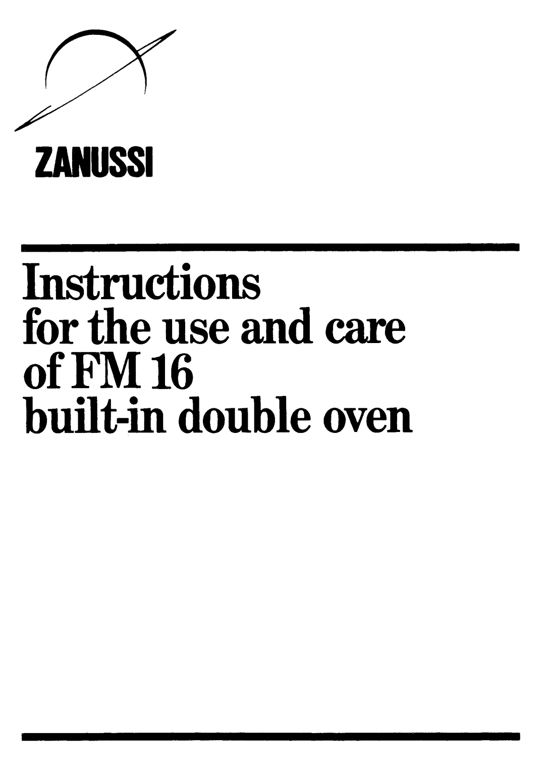 Zanussi FM 16 manual 