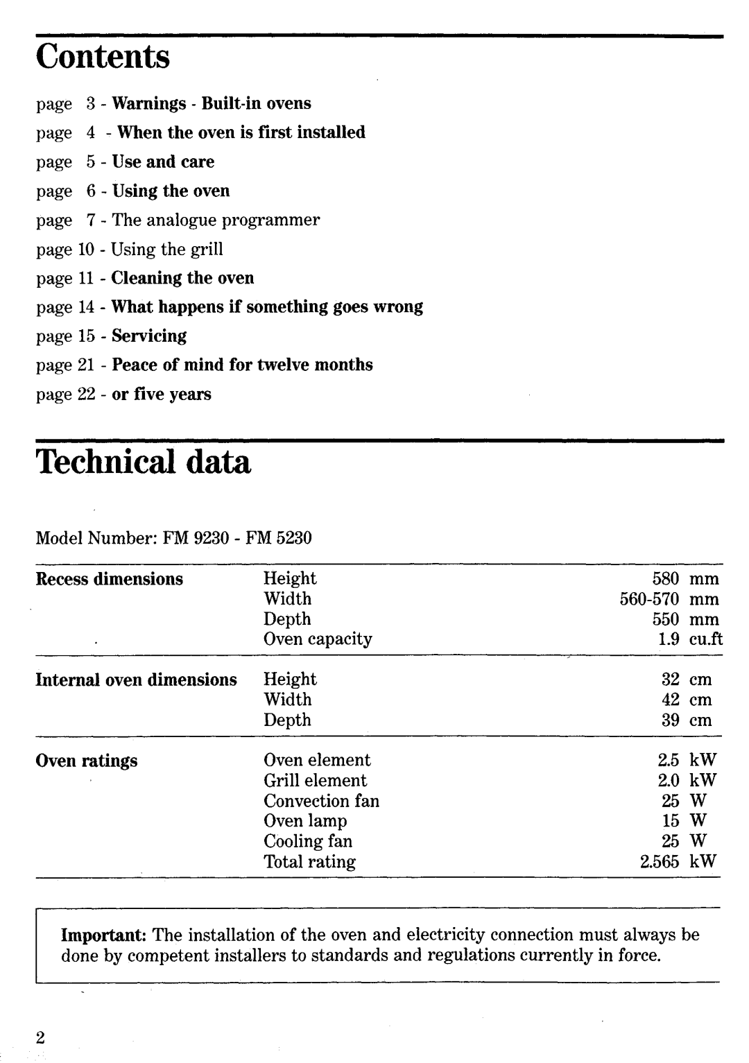 Zanussi FM 9230, FM 5230 manual 