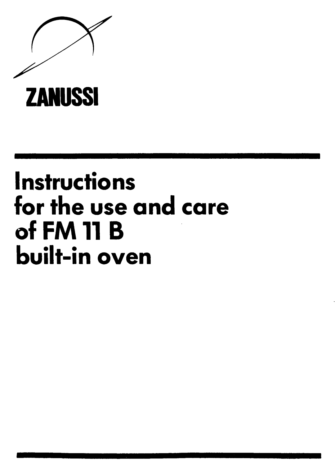 Zanussi FM11B manual 