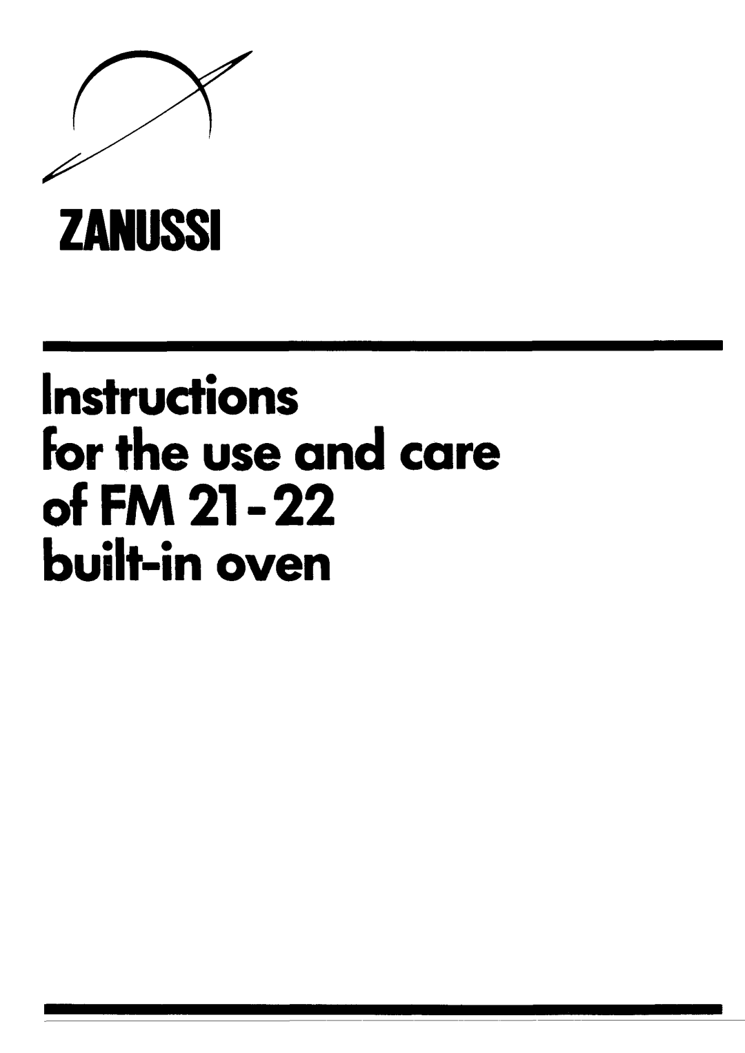 Zanussi FM21, FM22 manual 