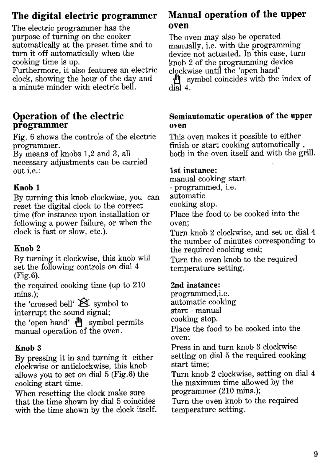 Zanussi FM56 manual 