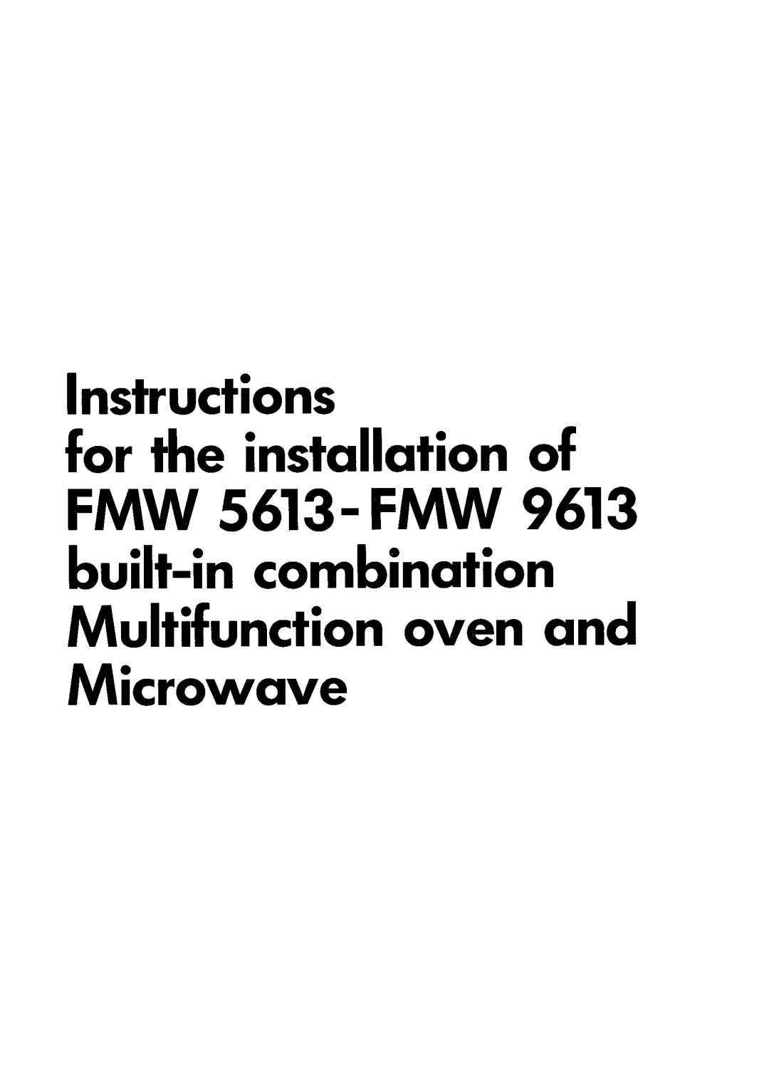 Zanussi FMW 5613, FMW 9613 manual 