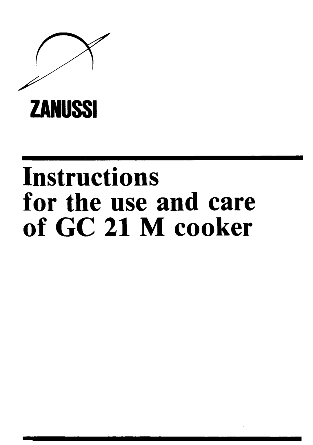 Zanussi GC 21 M manual 