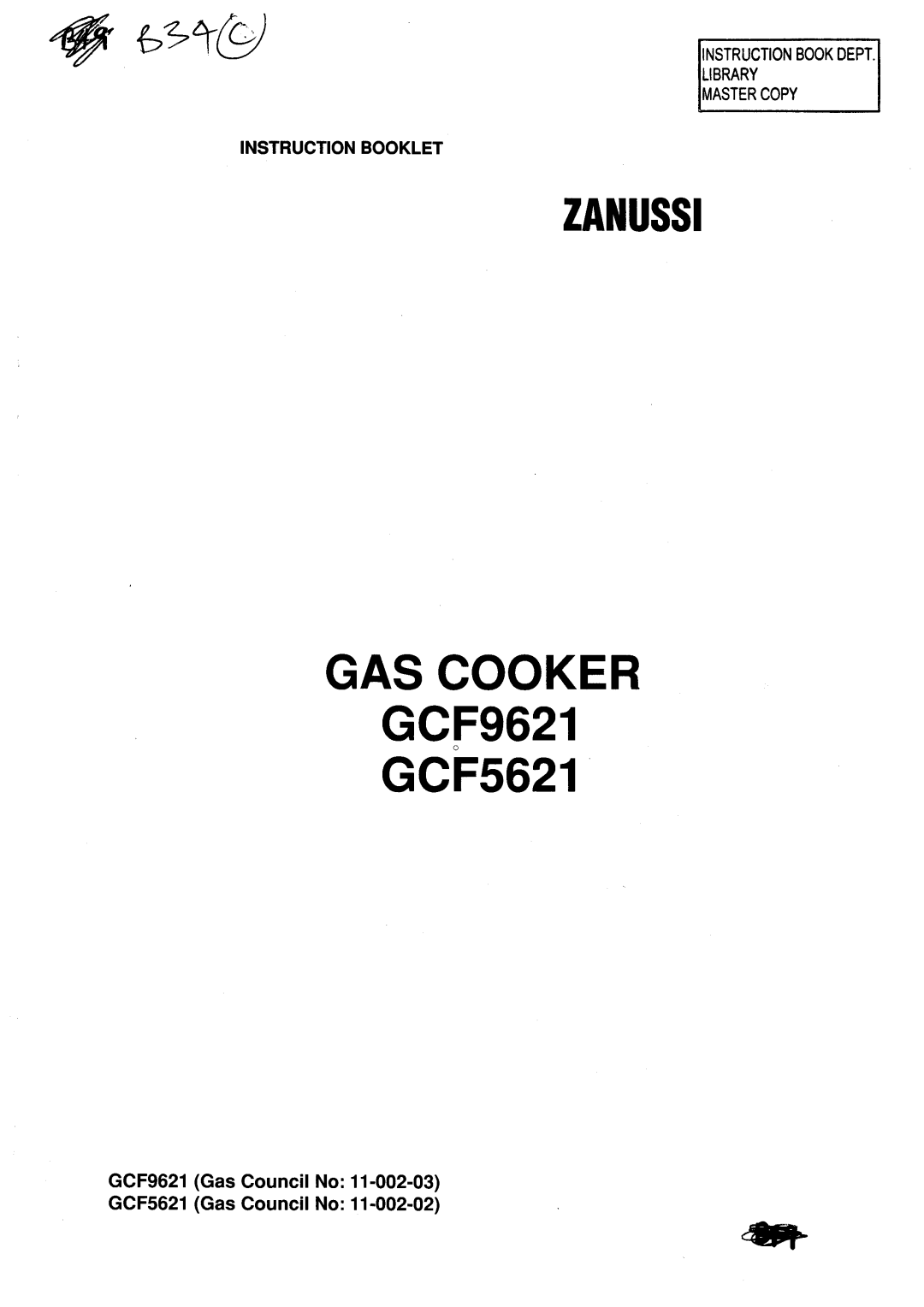 Zanussi GCF5621, GCF9621 manual 