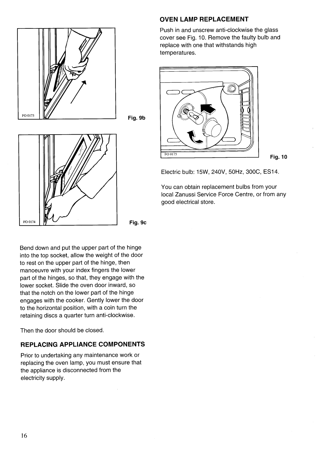 Zanussi GCF9621, GCF5621 manual 