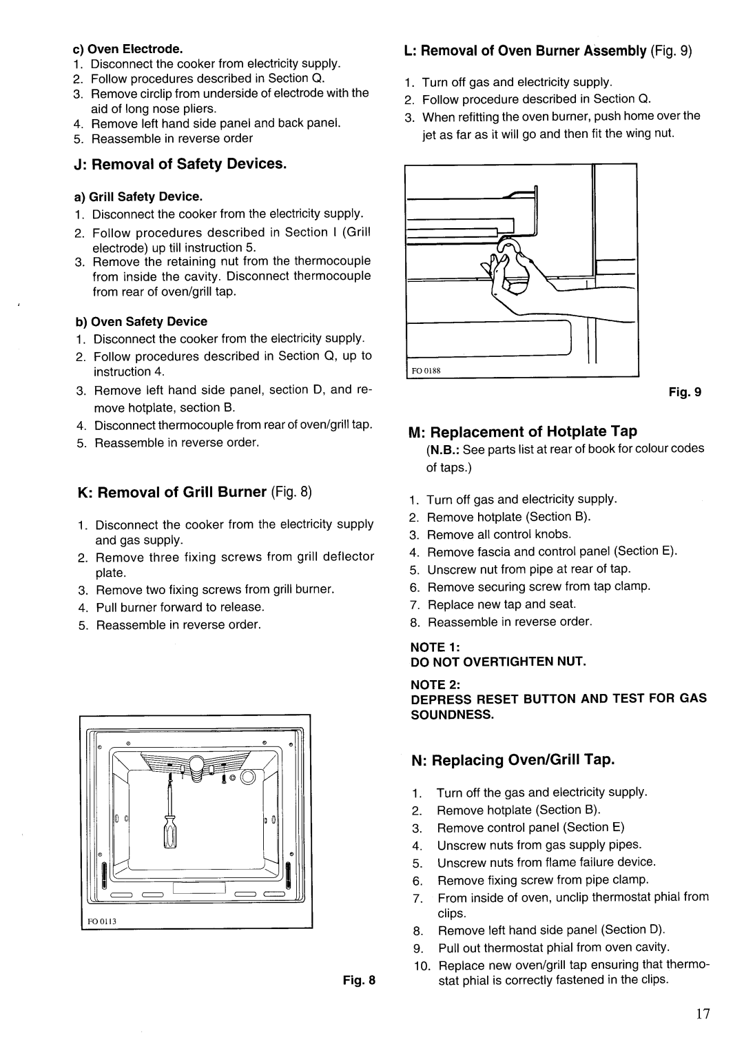 Zanussi GCF5621, GCF9621 manual 