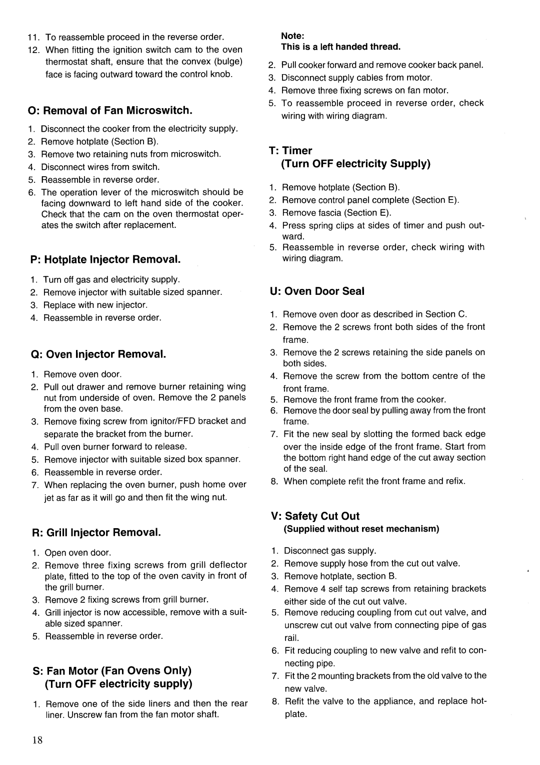 Zanussi GCF9621, GCF5621 manual 