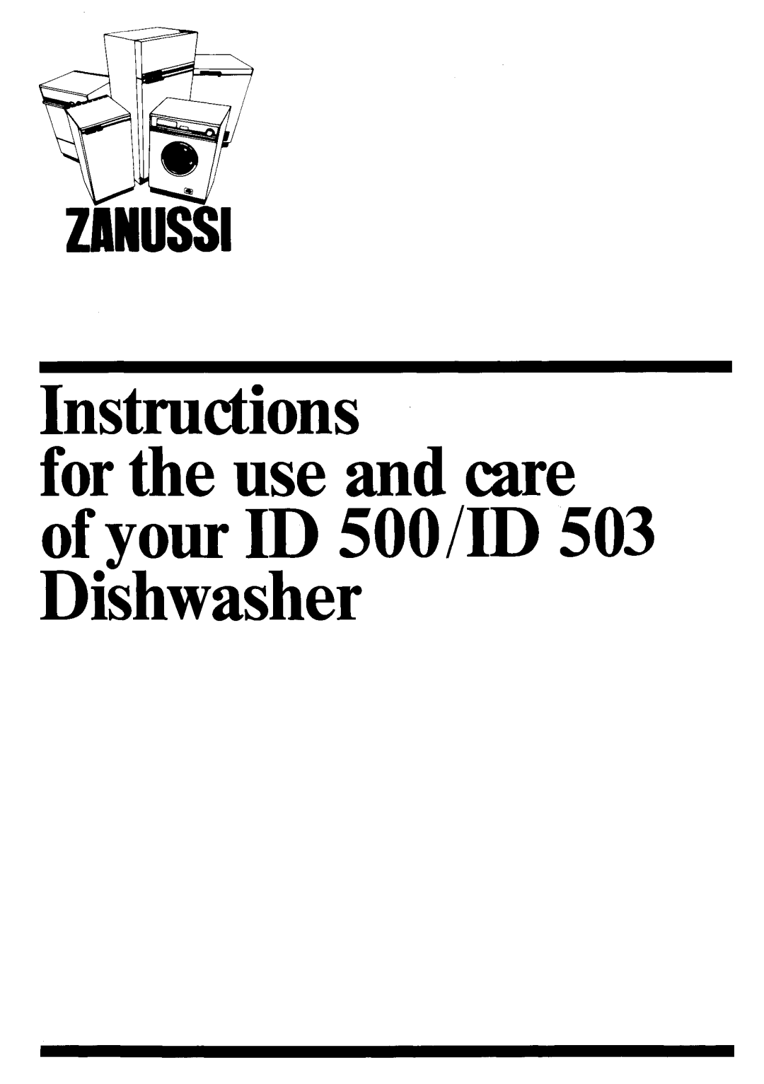 Zanussi ID 503, ID 500 manual 