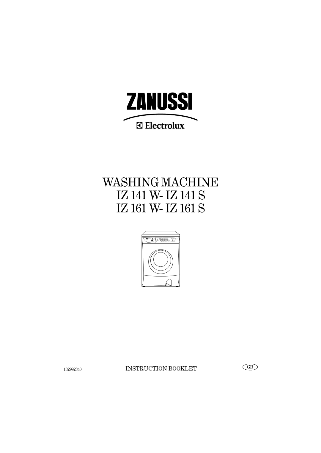 Zanussi IZ 161 W, IZ 141 S, IZ 161 S, IZ 141 W manual Washing Machine 