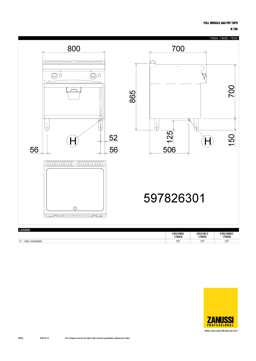 Zanussi KRG800C, KRGV800C, KRGV813, KRG813C, 178055, 178048, 178056, 178057, 178049, 178054, 178050 dimensions 597826301 