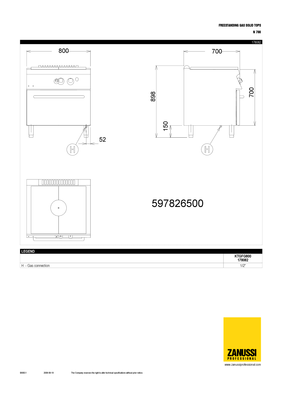 Zanussi KTGV800, KTG2FG1200, KTG2V800, KTGFG800, KTG2FG800, 178084, 178083, 178082, 178081, 178085 dimensions 597826500 