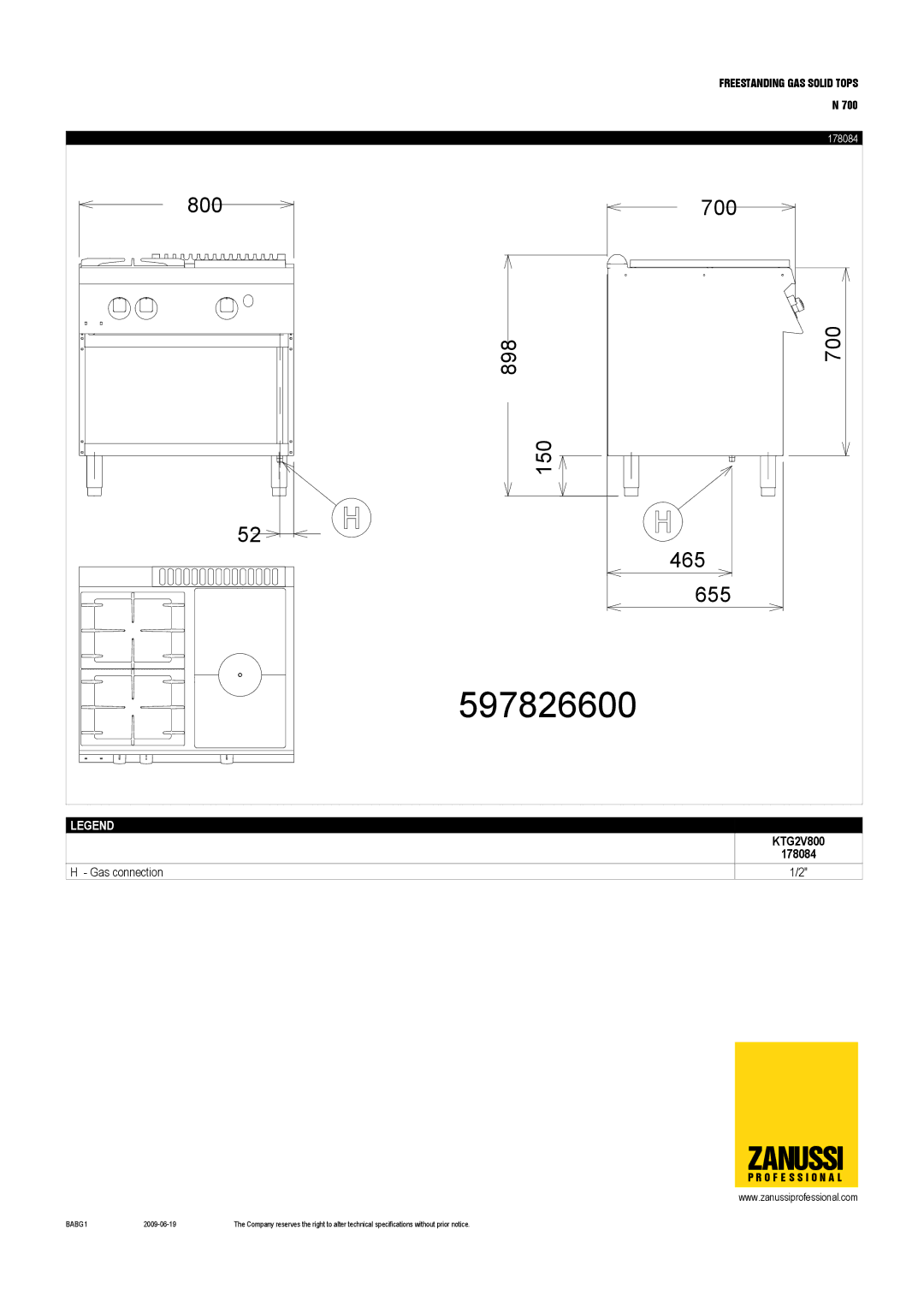 Zanussi 178083, KTG2FG1200, KTG2V800, KTGFG800, KTG2FG800, KTGV800, 178084, 178082, 178081, 178085 dimensions 597826600 