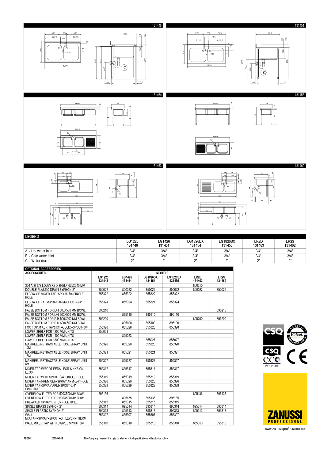 Zanussi LG1826SX, LR2S, LR2D, LG1826DX, LG1426, LG1225, 131451, 131463, 131455, 131448, 131454, 131462 dimensions Zanussi 