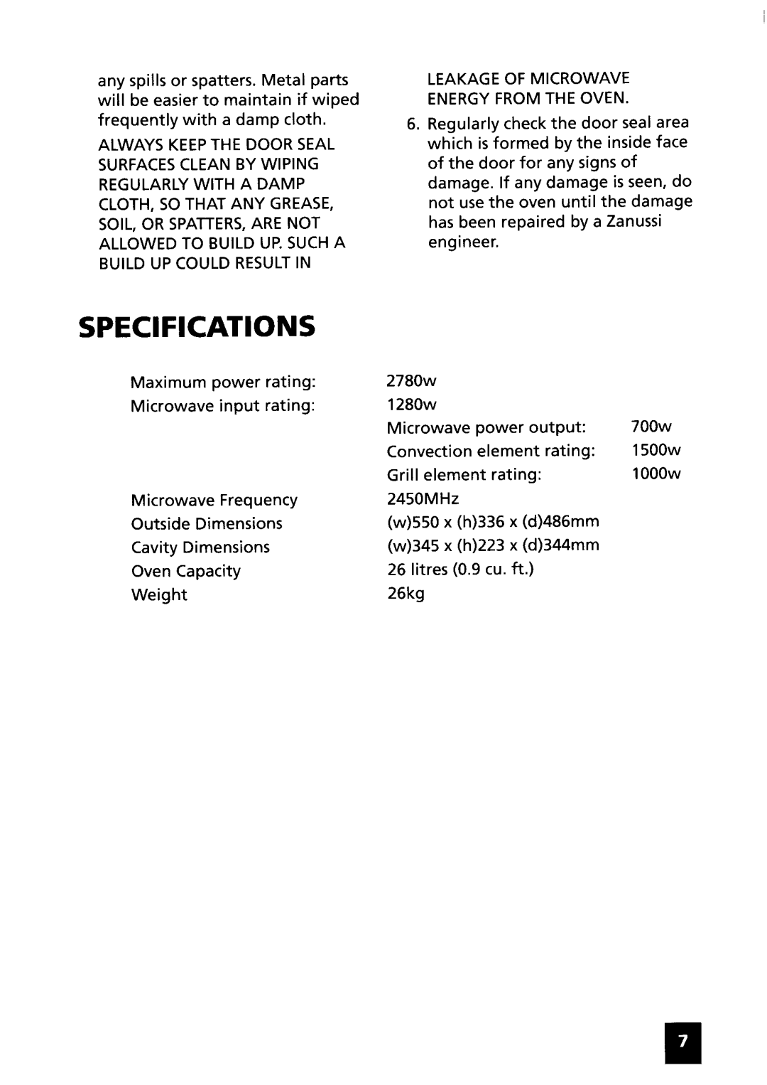 Zanussi MCE975 manual 