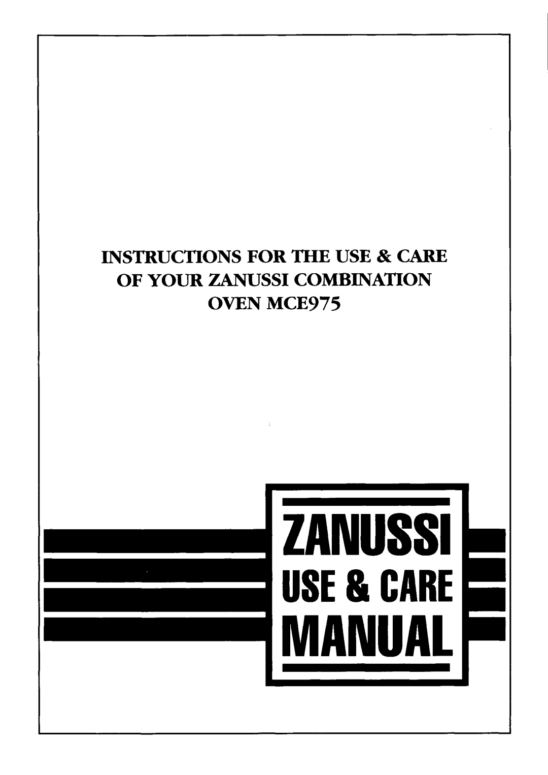 Zanussi MCE975 manual 