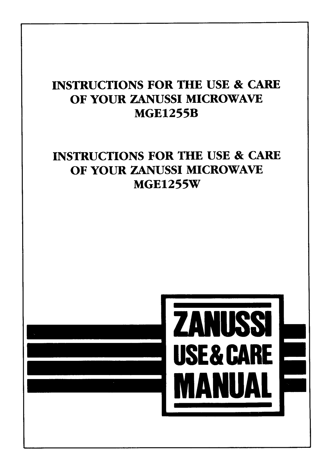 Zanussi MGE1255B, MGE1255W manual 