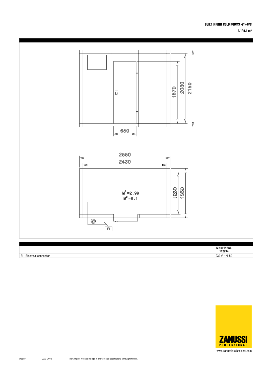 Zanussi 102212, MN03112CL, MN05112CL, MN04112CL, MN05416CL, 102213, 102028, 102217 dimensions MN06112CL 102234 