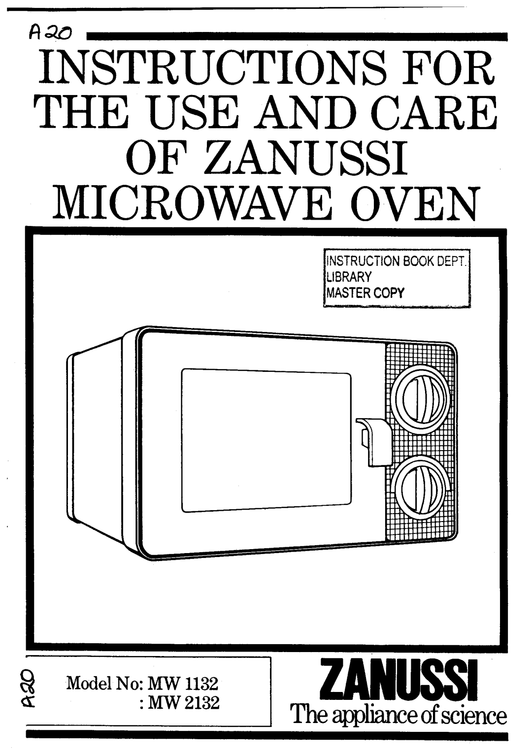 Zanussi MW 2132, MW 1132 manual 