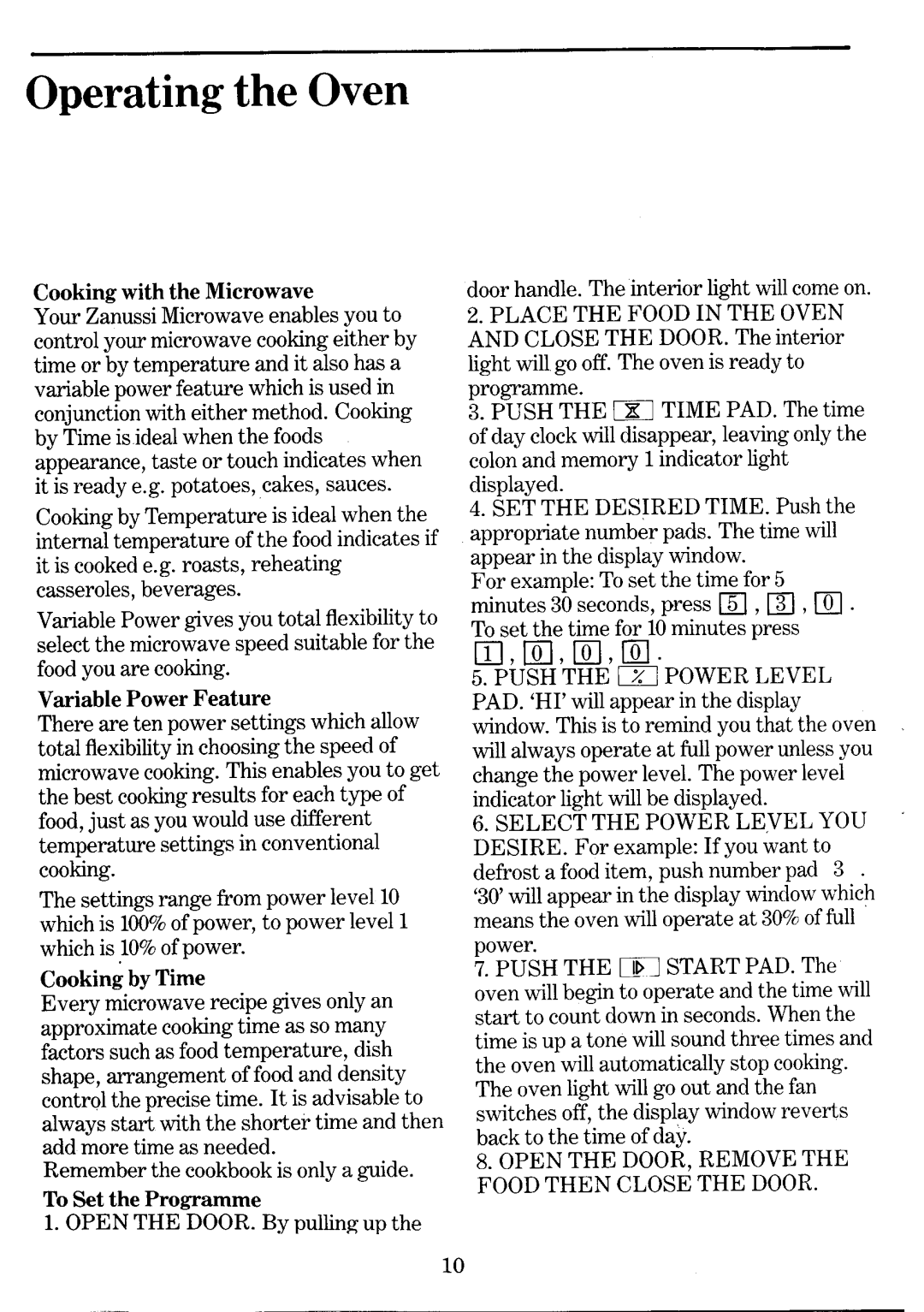 Zanussi MW 1135, MW 2135 manual 