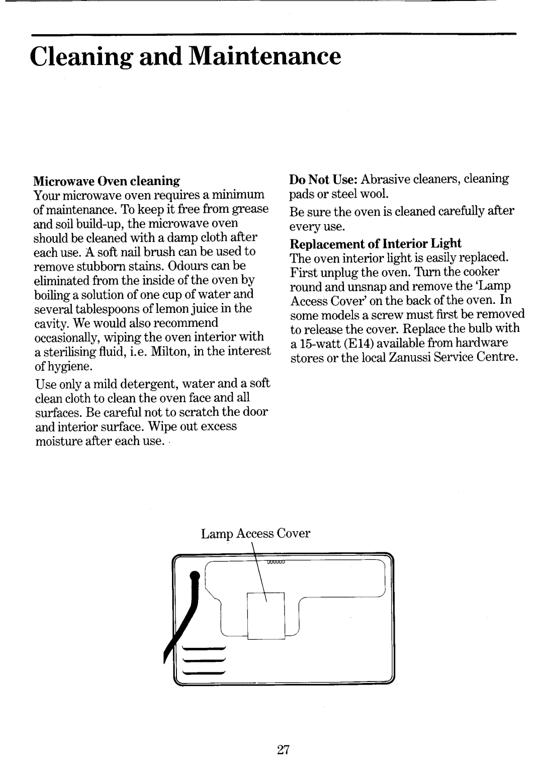 Zanussi MW 2135, MW 1135 manual 