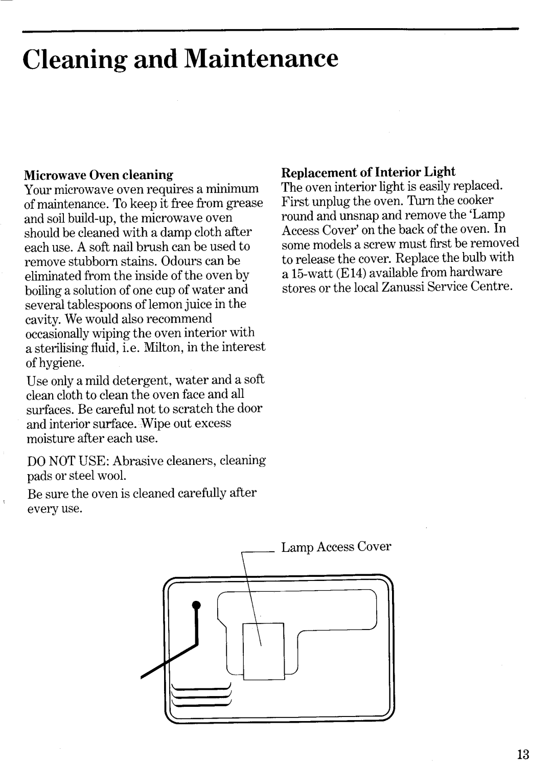 Zanussi MW 152 manual 